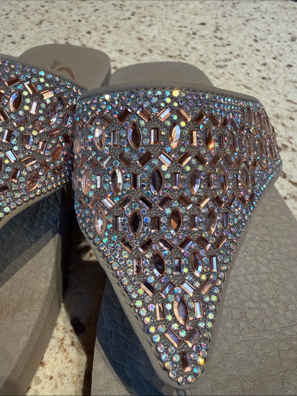 Skechers Cali Taupe Rhinestone Thong Sandals - Picture 5 of 6